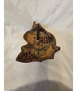 African Wooden Giraffe Hand Painted Carved Bowl Traditional Folk Art 9”L - $577.56 MXN