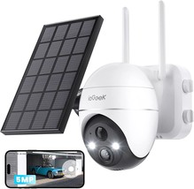 Iegeek 5Mp Security Cameras Wireless Outdoor, Solar Camera, Works With Alexa. - £100.28 GBP