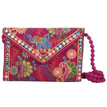 Womens Traditional Indian Rajasthan Elephant Graphic Red Slingshot Bag-
... - $35.76