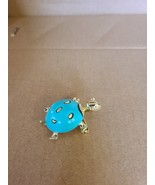Turquoise and Gold Tone Turtle Brooch - $34.30 CAD