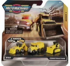 Hasbro Micro Machines Series 1 Construction #02 Toy Cars Starter Pack of 3 New - £11.38 GBP