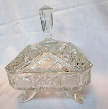 Lead Crystal 4 toed lidded Wedding Box, Candy Dish - £35.18 GBP