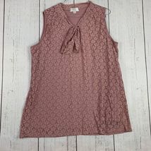 Shannon Ford New York Size 1X Floral Lace Pink Blouse Women - $127.76 MXN