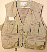 Field &amp; Stream Fishing Vest Size XXL Full Zip Front Lots of Pockets Khaki - £19.38 GBP