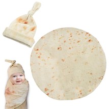 Burrito Swaddle Blanket For Baby, Wrap Tortilla Safe Flannel Shower Blanket With - £21.89 GBP