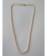 Vintage Marvella Simulated Faux Pearl Necklace Knotted Golden Cream Colo... - £15.04 GBP