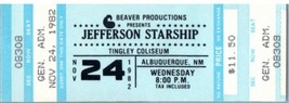 Jefferson Starship Untorn Ticket Stub November 24 1982 Albuquerque New Mexico - £33.29 GBP