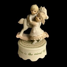 Vintage Lefton The Christopher Collection Children With Rocking Horse 19... - $16.92