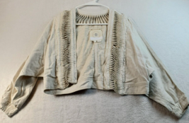 Hei Hei Cardigan Sweater Womens Size XS Tan Cotton Long Raglan Sleeve Op... - $24.98