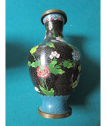 ANTIQUE CLOISONNE yellow flowers VASE   7 X 3 1/2&quot;  - £96.65 GBP