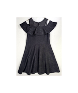 Disney D-Signed Dress Girl&#39;s Medium Black Sparkly Descendants Cold Shoulder - £15.56 GBP