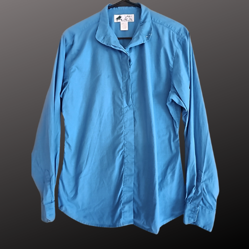 Judys Tack Shop Blue Long Sleeve Riding Shirt Size 40 Women&#39;s English Hu... - $16.82