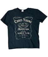 Chris Young Black 2016 World Tour Country Music Bourbon Logo T-Shirt Size M - $26.31 CAD