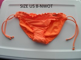 Seafolly Ruffle Side Tie Bikini Bottoms Orange Us 8-NWOT - £20.82 GBP