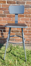 1950s Royal Metal Industrial Shop Grey Drafting Chair Adjustable 31-39&quot;H Kitchen - $197.99