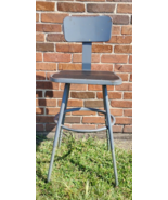 1950s Royal Metal Industrial Shop Grey Drafting Chair Adjustable 31-39&quot;H... - €171,94 EUR