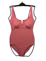 Anne Cole Womens X-Small Swimsuit Pink One Piece Ribbed Adjustable V Wir... - $19.75