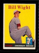 Vintage Baseball Trading Card Topps 1958 #237 Bill Wight Cincinnati Redlegs - £8.43 GBP