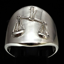 Sterling silver Zodiac ring Libra The Diplomatic Scales Horoscope symbol astrolo - £63.93 GBP