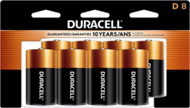 NEW Duracell Coppertop D Batteries, 8 Count Pack, D Battery Alkaline Exp... - $8.59
