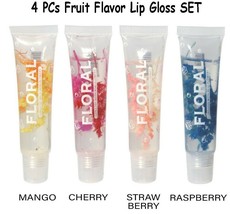 4 PCS Makeup Depot Floral Lip Gloss Fruity Lip Moisturizer SET - £6.31 GBP