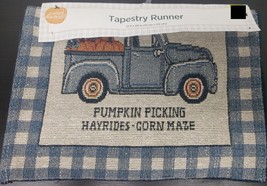 Long Tapestry Table Runner, 13&quot; X 68&quot;, Truck With Pumpkins,Farmer&#39;s Market, Dg - £15.91 GBP