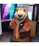 Rust Capybara mascot costume character dressed with a Cover-up and Lapel... - £922.96 GBP