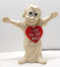 VTG I Love You This Much Russ Wallace Berrie Heart 11.5&quot; Resin Figure 1970&#39;s - £18.30 GBP