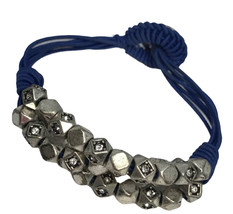 Vintage Premier Designs Stretch Bracelet Blue and Silver - $15.00