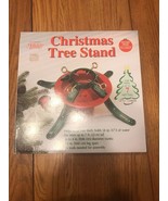 Vintage 4 Legs Metal Christmas Real Tree Stand In Box Red &amp; Green Steel ... - £16.59 GBP