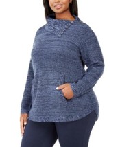 MSRP $57 Style &amp; Co Button-Trim Sweater Blue Size 3X - £15.44 GBP