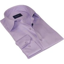 Men 100% Sateen Cotton Shirt Manschett Quesste Turkey Slim Fit 4010-06 Lilac image 4