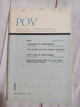 POV Oct 1963 Point Of View Writers Guild of America Publication Film Ana... - £23.67 GBP