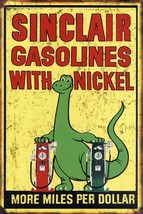 Sinclair Gasoline / Dino  Distressed Metal Sign - £31.11 GBP