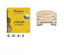 Merano 1/4 Violin String Set ( G - D - A - E ) + Bridge - $12.99