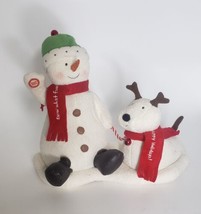 2004 Hallmark Jingle Pals Snowman Dog Animated Musical Singing Plush WORKS - £18.95 GBP