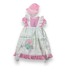 Vtg Nanette Pinafore Dress Pink Gingham lace Sun Bonnet Sue Little Girls... - $49.49