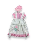 Vtg Nanette Pinafore Dress Pink Gingham lace Sun Bonnet Sue Little Girls... - £38.91 GBP