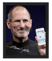 Steve Jobs Posing With Iphone 4 Autographed 8X10 Framed Photo Reprint - £15.55 GBP