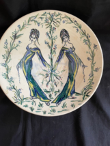 antique / vintage ceramic design plate or bowl of 2 lady s . Marked back - £117.73 GBP