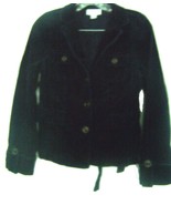 Ann Taylor LOFT Petites Black Corduroy Military Style Jacket w/Belt Size 6P - £36.26 GBP
