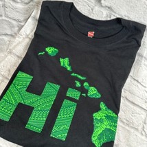 Hawaiano 8 Principale Isole Tapa Anteriore e Posteriore Serigrafata T-Shirt - $20.77