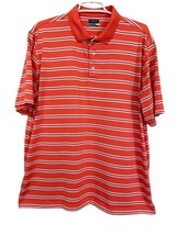 Jack Nicklaus Golf Polo Shirt Top Stay Dri Orange Stripe Size L - £12.53 GBP