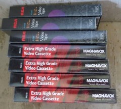 7 New Sealed Magnavox VHS T120 4 Blank Tapes Extra High Grade + 3 RCA Hi-Fi Tape - £7.52 GBP