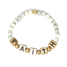 FAITH Stone Beaded Stretch Bracelet Quartz - $14.19