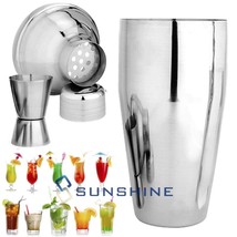 Stainless Steel Cocktail Shaker Mixer Drink Bartender Bar Tool Set&amp;Measuring Cup - £25.65 GBP