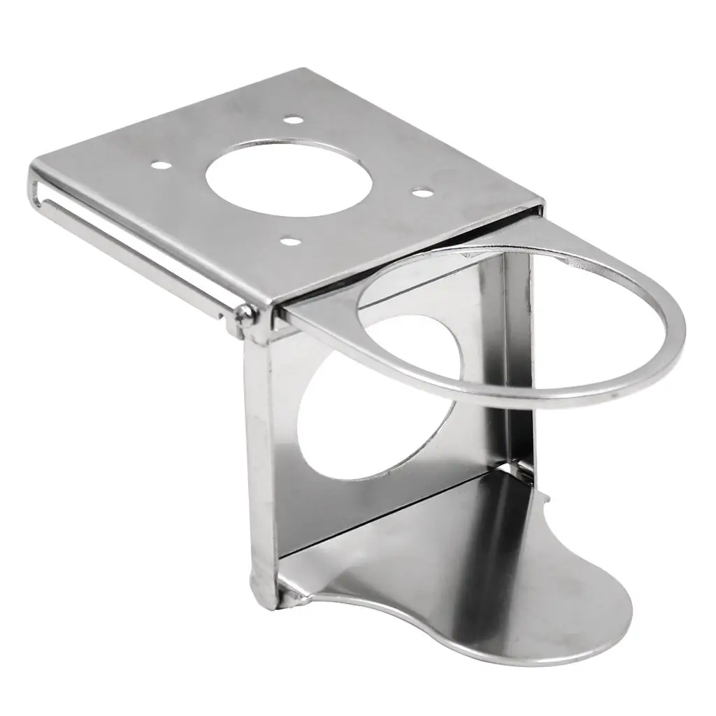 Stainless Steel Adjustable Folding Cup Drink Holder for Marine/Boat/Car - £26.82 GBP