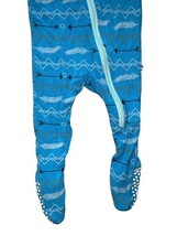 Kickee Pants Baby Sleeper 0-3 Months Blue Footed Zip Bamboo Pajamas image 3