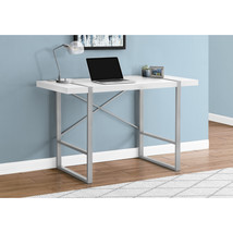 Monarch Specialties 48 in. Metal Computer Desk White - Silver - $218.46