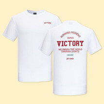 YONEX 23FW Men&#39;s Badminton T-Shirts Apparel Top Sportswear White NWT 239TR013M - £28.87 GBP